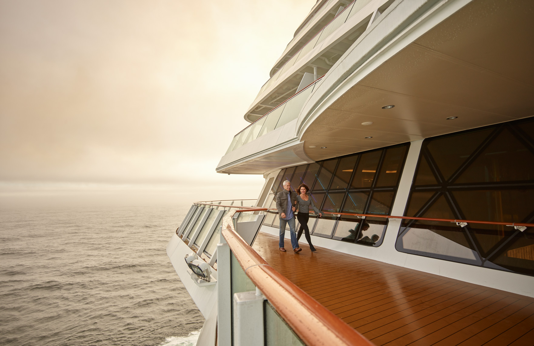 Kevin Steele -  walking along the deck of a cruise ship in morning fog