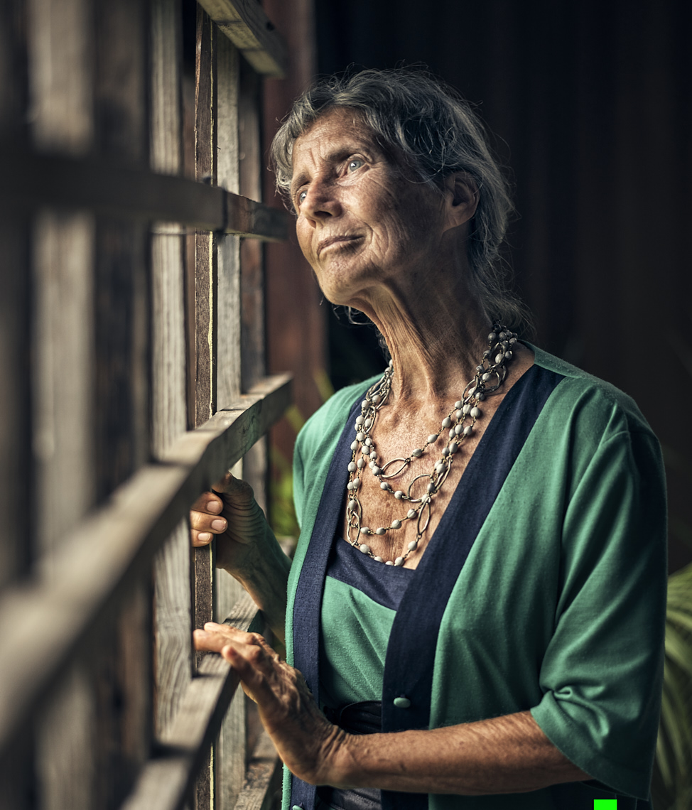 Kevin Steele - portrait of an older woman looking out the window