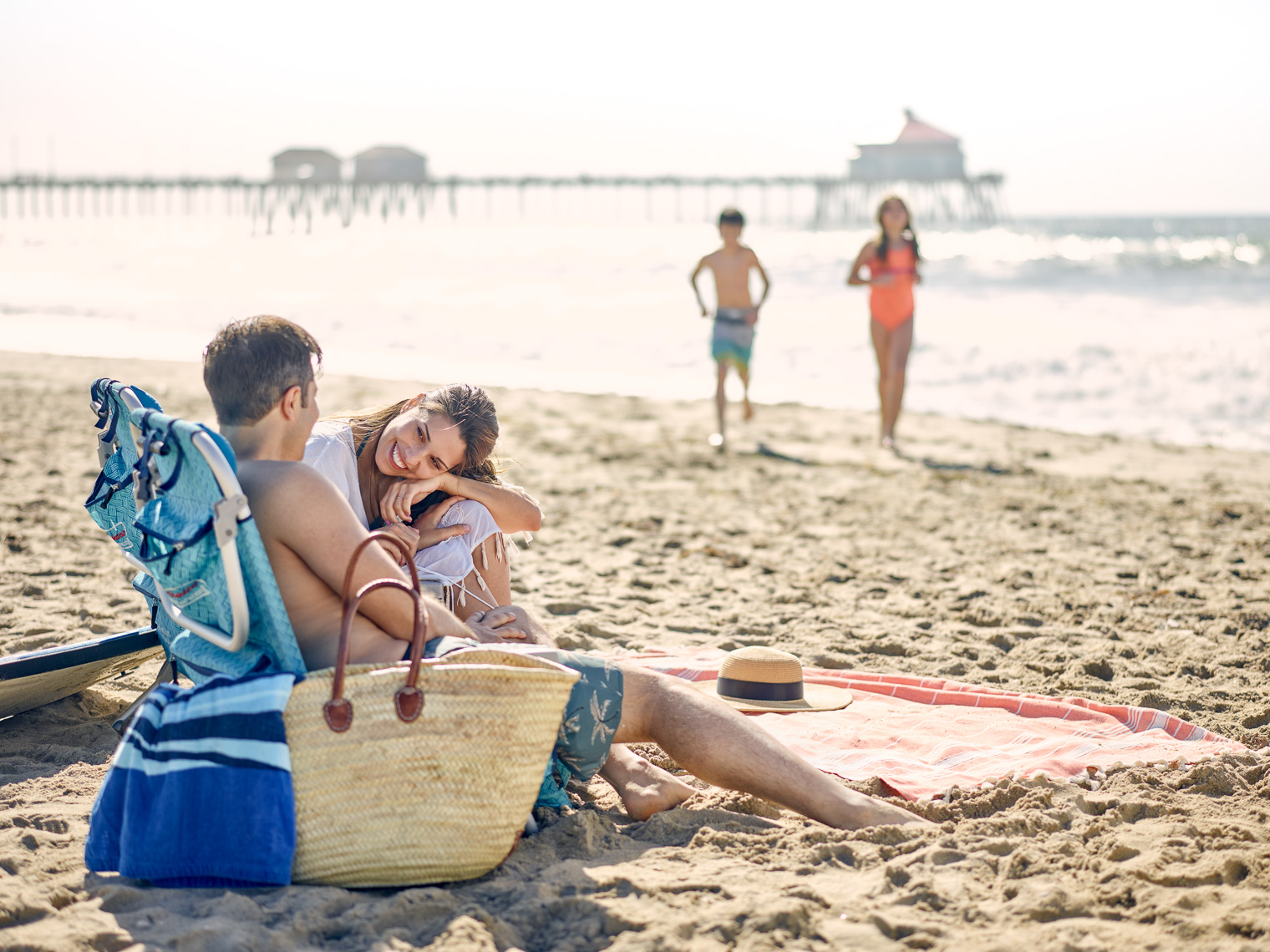 Kevin Steele - A family enjoys the California beach 