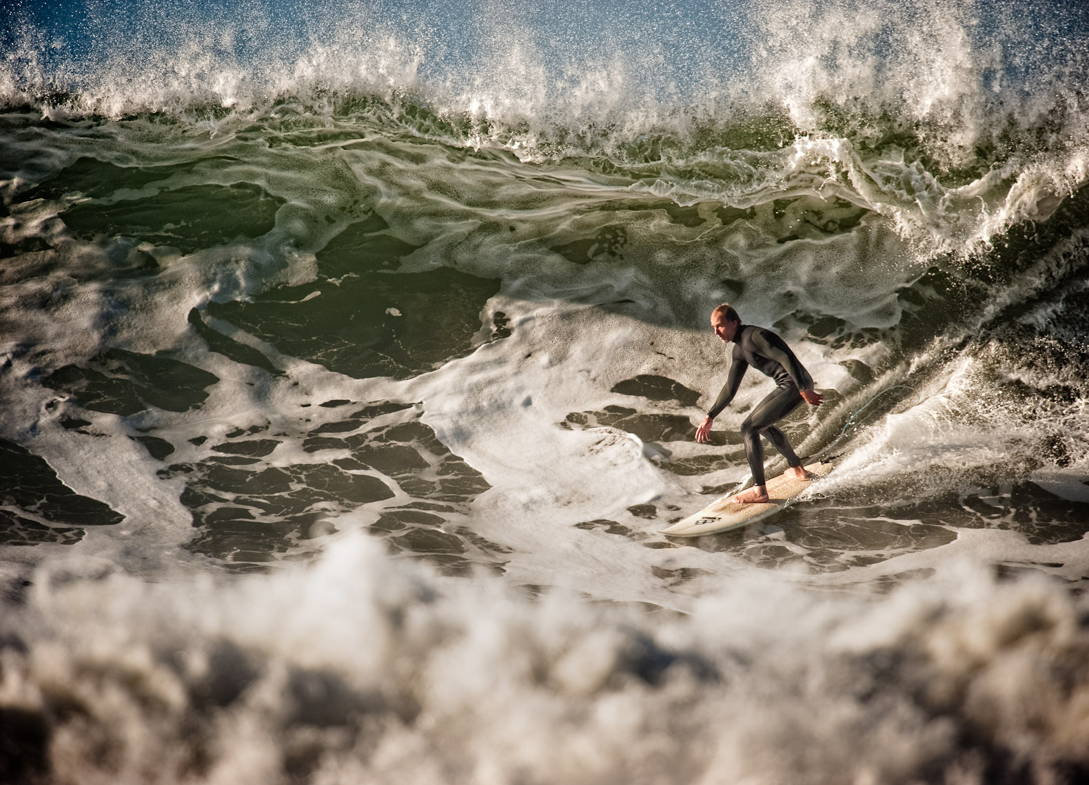 Kevin Steele - a surfer on a big wave at Rincon